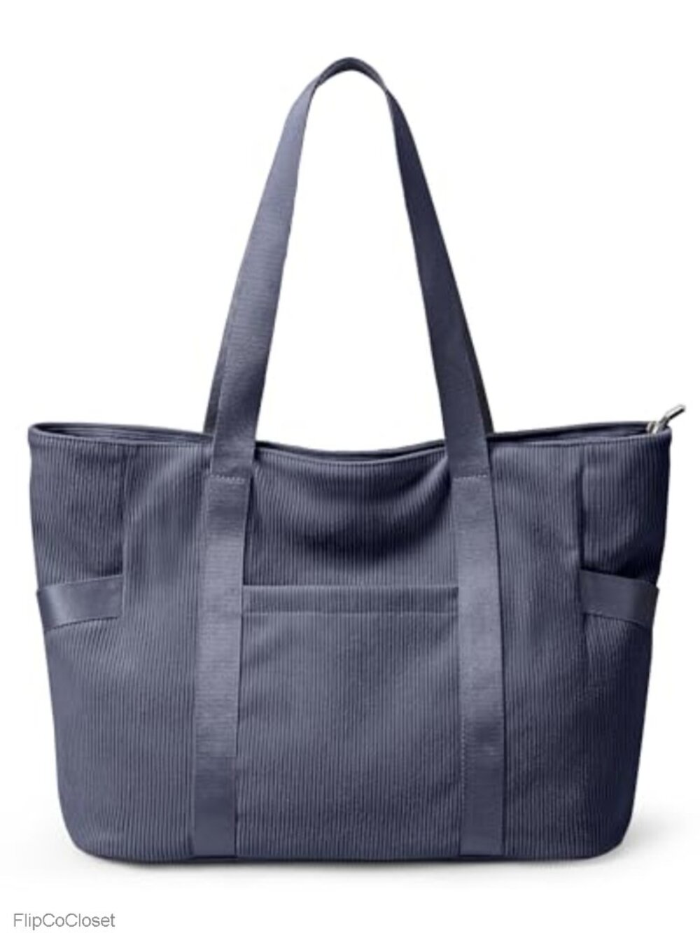 Corduroy Tote Bag Large Compartment Laptop Zipper Shoulder Hobo
